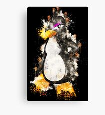 Penguin female girl watercolor painted Canvas Print