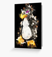 Penguin female girl watercolor painted Greeting Card