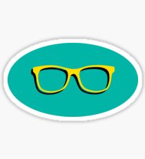 yellow and turquoise sunglasses sticker Sticker