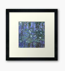 Monet - Blue Waterlilies Framed Print
