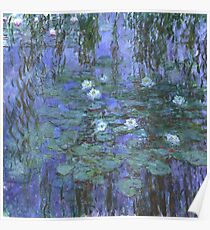 Monet - Blue Waterlilies Poster
