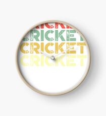 vintage cricket - retro cricket Clock