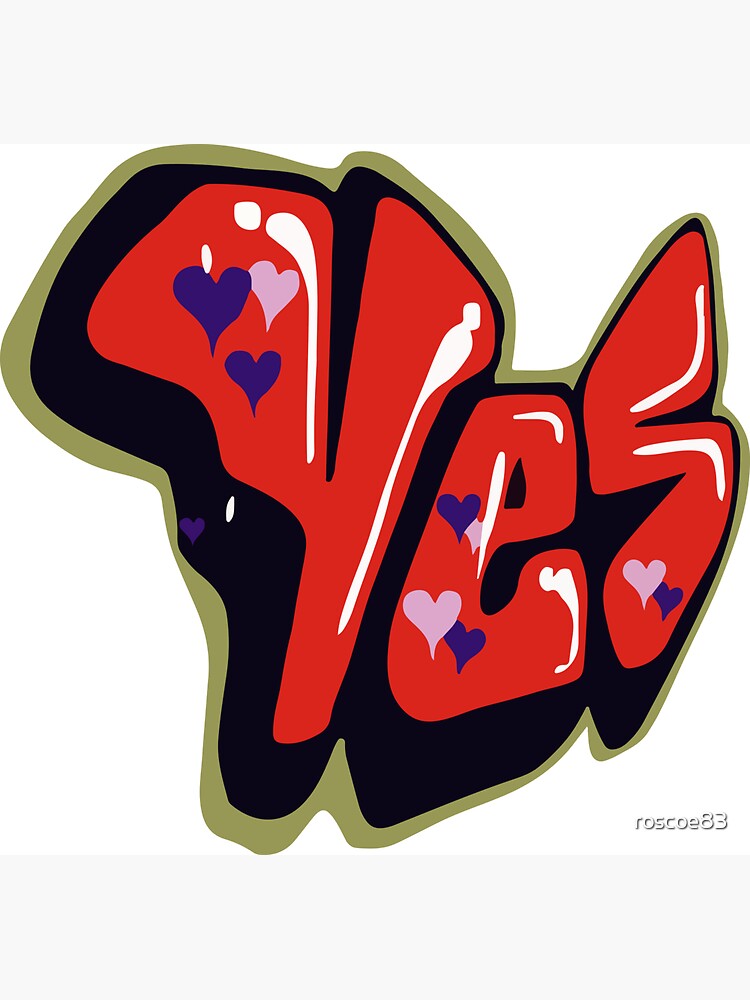 "'Yes' red graffiti" Sticker by roscoe83 | Redbubble