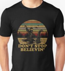 Don't Stop Believin' Santa Bigfoot Riding Loch Ness Monster Shirt Unisex T-Shirt