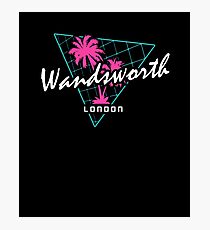 Retro 80s Neon 'Wandsworth' Vintage London Photographic Print