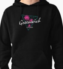 Retro 80s Neon 'Greenwich' Vintage London Pullover Hoodie