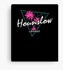 Retro 80s Neon 'Hounslow' Vintage London Canvas Print