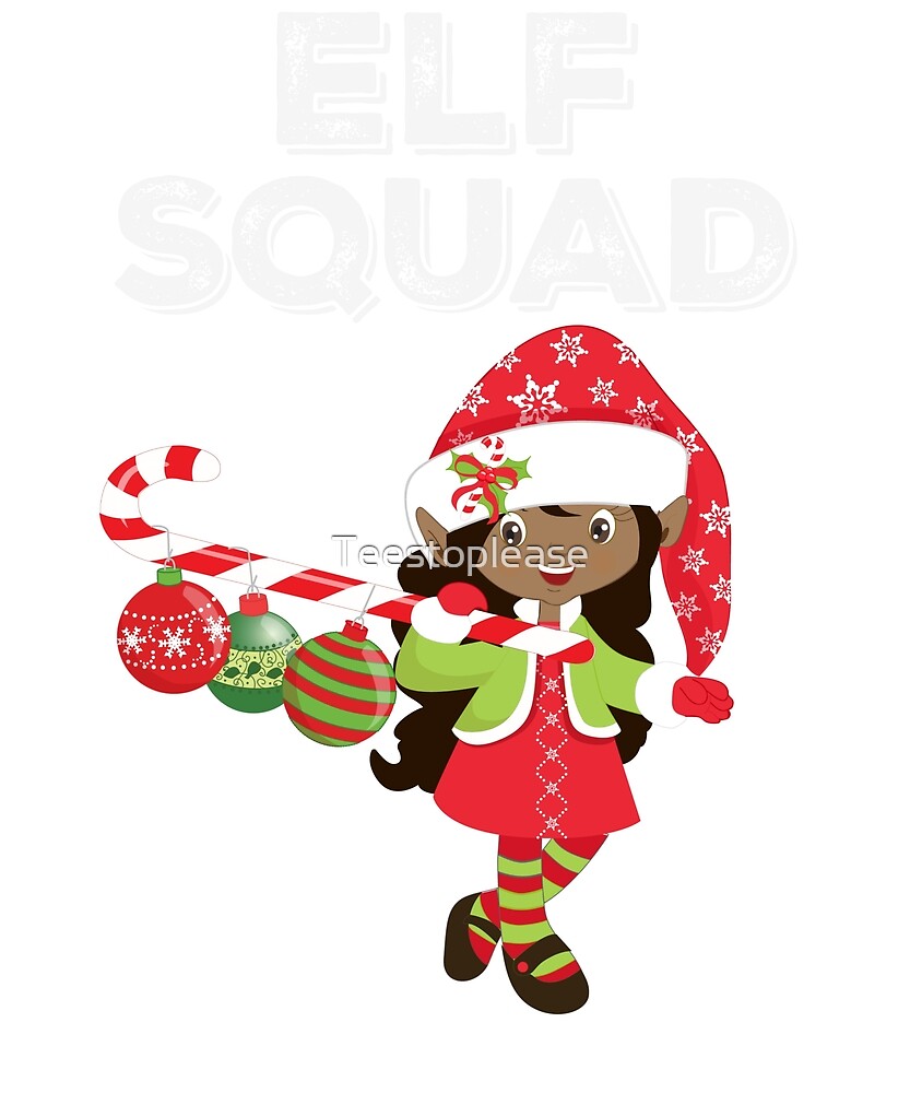 “Cute Elf Squad African American Merry Christmas Family Matching Gifts