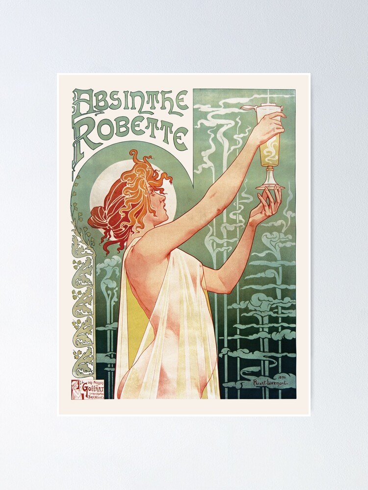 Absinthe Robette Privat Livemont 1896 Art Nouveau French Vintage Ad Hd High Quality Online Store Poster