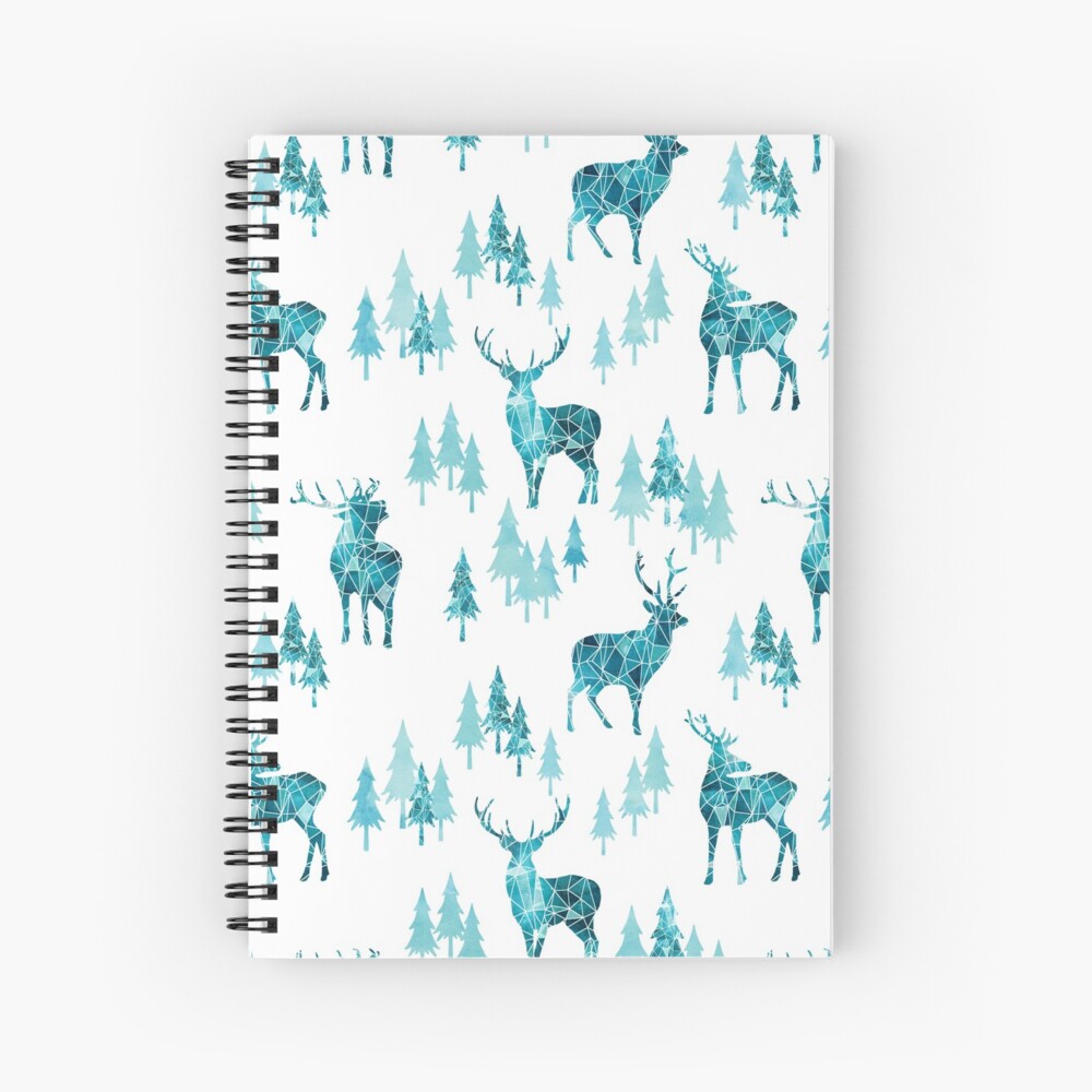 Ice Forest Deer Spiral Notebook