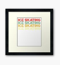 vintage ice skating - retro ice skating Framed Print