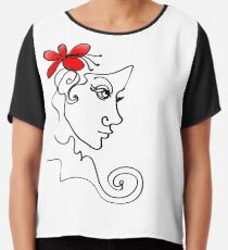 Blumenmädchen - Line Art Chiffontop
