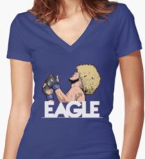 khabib Nurmagomedov The Eagle Russian Ufc Fighter Art Women's Fitted V-Neck T-Shirt