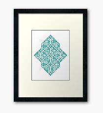 Diamonds - Geometric Pattern (Turquoise) Framed Print