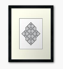 Diamonds - Geometric Sketch Pattern (Black) Framed Print