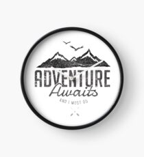 ADVENTURE AWAITS Clock