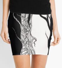 Black and white trees. Mini Skirt