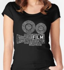 Film Kamera Typografie - Weiß Tailliertes Rundhals-Shirt