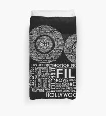 Film Camera Typography - White Duvet Cover