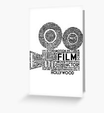 Film Camera Typography - Black Greeting Card