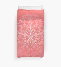 cherry blossom mandala- Coral sakura Duvet Cover