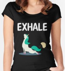 Exhale Yoga Unicorn Women's Fitted Scoop T-Shirt