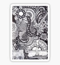 Zentangle Longboarder Sticker