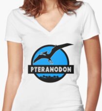 Jurassic World: Pteranodon Women's Fitted V-Neck T-Shirt