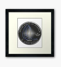 Q'Anon dollar coin Framed Print