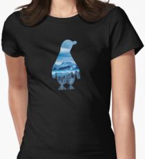 Penguin nature mountains Women's Fitted T-Shirt