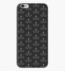 Tiny Glasses - white on black iPhone Case