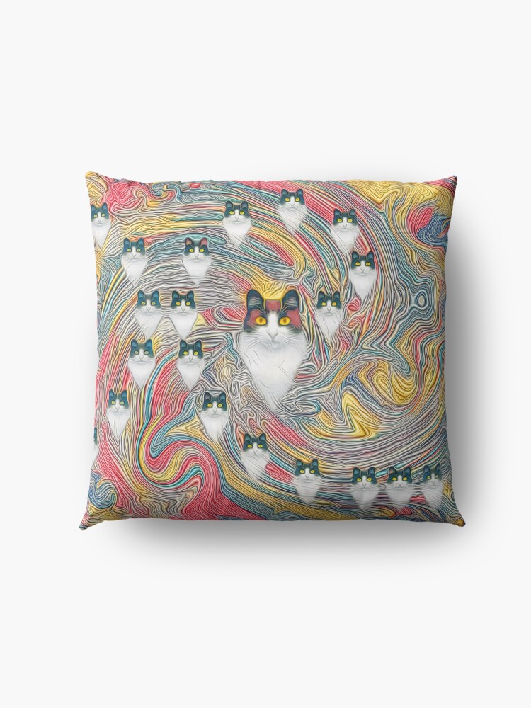 Alternate view of Abstract fibonacci cats Floor Pillow