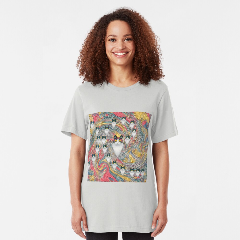 Abstract fibonacci cats Slim Fit T-Shirt
