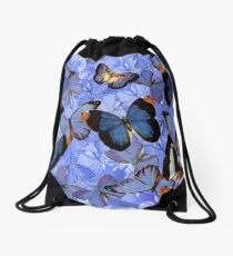 Composition With Echoed Butterflies #3 Drawstring Bag