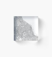 Bloque acrílico Mapa de Buenos Aires, póster, arte de la pared, impresión de regalos de Argentina, hogar y guardería, decoración de mapas moderna para oficina, mapa, regalos de mapa