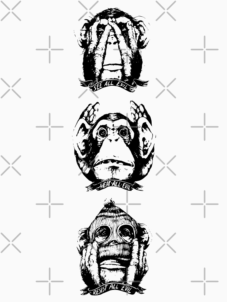 three wise monkeys t shirt