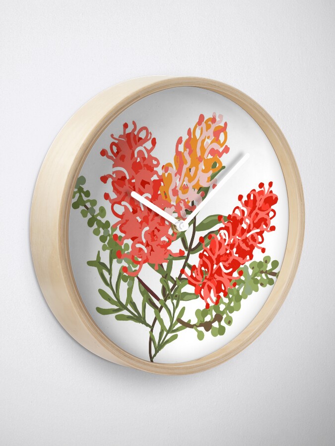 Alternate view of Contemporary Australian Grevillea Pantone Living Coral Clock
