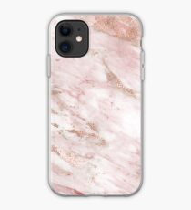 Vinilo o funda para iPhone Rosa mármol - detalles en oro rosa