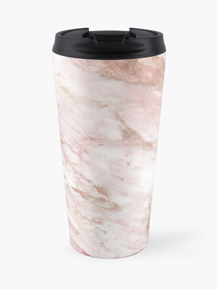 pink marble rose gold accents p=travel mug