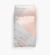 Erröten rosa Schichten von Roségold und Marmor Bettbezug