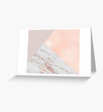 Blush pink layers of rose gold and marble Greeting Card