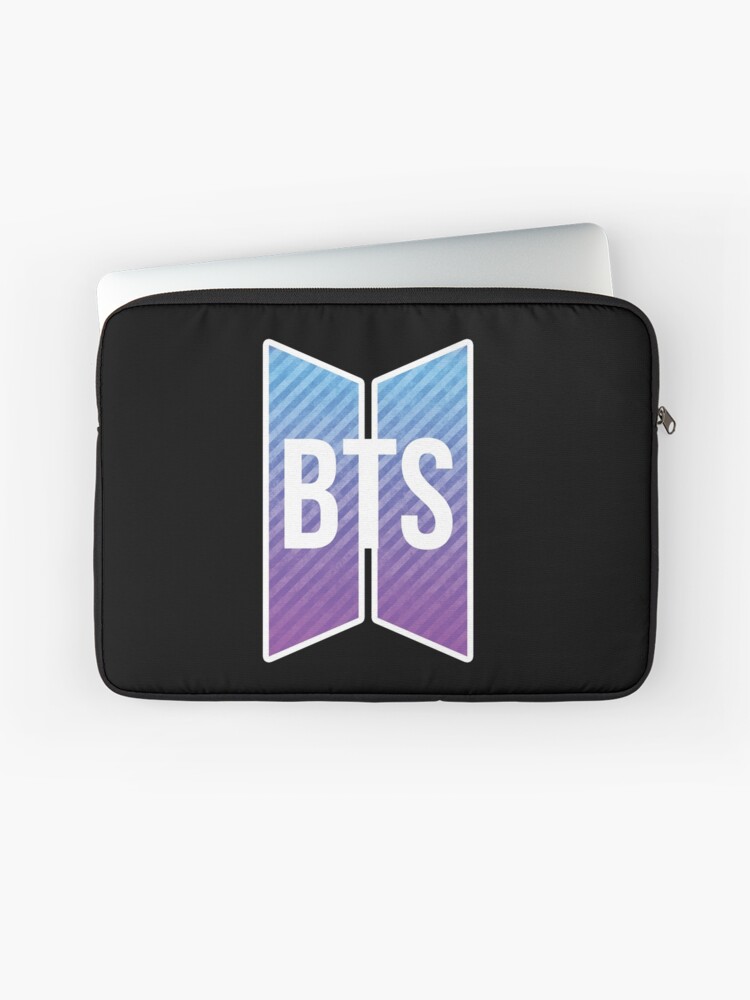 Bts Merch Kpop Bangtan Blue And Purple Striped Gradient Logo