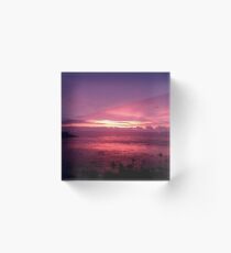 Red sky in the morning, shepherds' warning. (Sunrise over The Humber) Acrylic Block