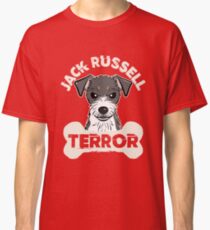 Jack Russell Terrier Terror Funny Dog Pet Animals Black & White Classic T-Shirt