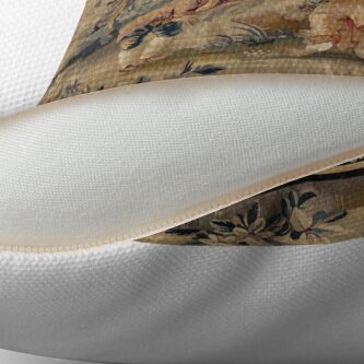 Alternate view of Aubusson Antique French Tapestry Throw Pillow