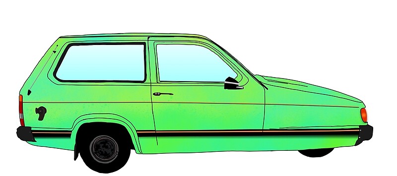 "Reliant robin side profile blue/green" by RobinOfDeath | Redbubble