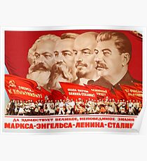 Marx, Engels, Lenin und Stalin, Propaganda von 1953 Poster