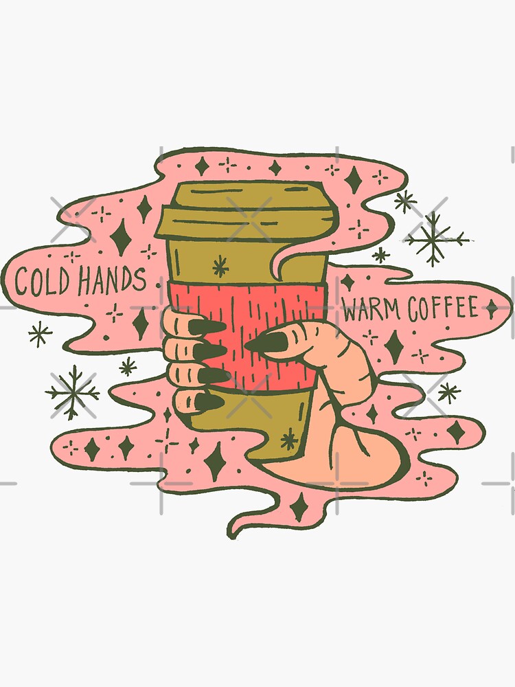Cold Hands, Warm Coffee in Coral by doodlebymeg