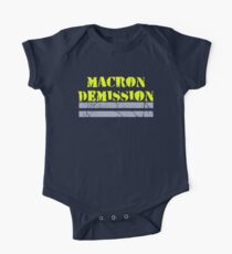 Body de manga corta para bebé Gilets Jaunes ~ Macron Demission