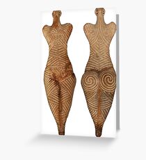 #Figurine #féminine, #culture #Cucuteni #Botosani #County #spiral #figurine #art #design #illustration #decoration #fashion #shape #pattern #vertical #cutout #styles #nopeople #separation Greeting Card
